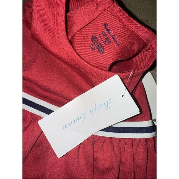 Ralph Lauren Baby Girl Red Cotton Jersey Dress Size 12M - Picture 7 of 10